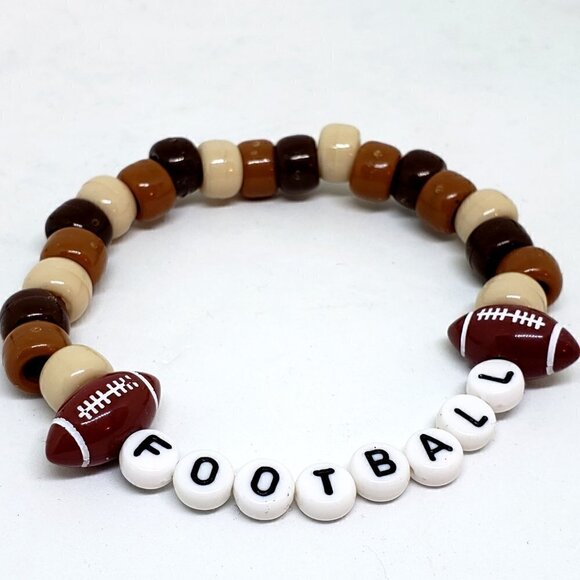 Handmade Football Beaded Kandi Word bracelet - Picture 2 of 2